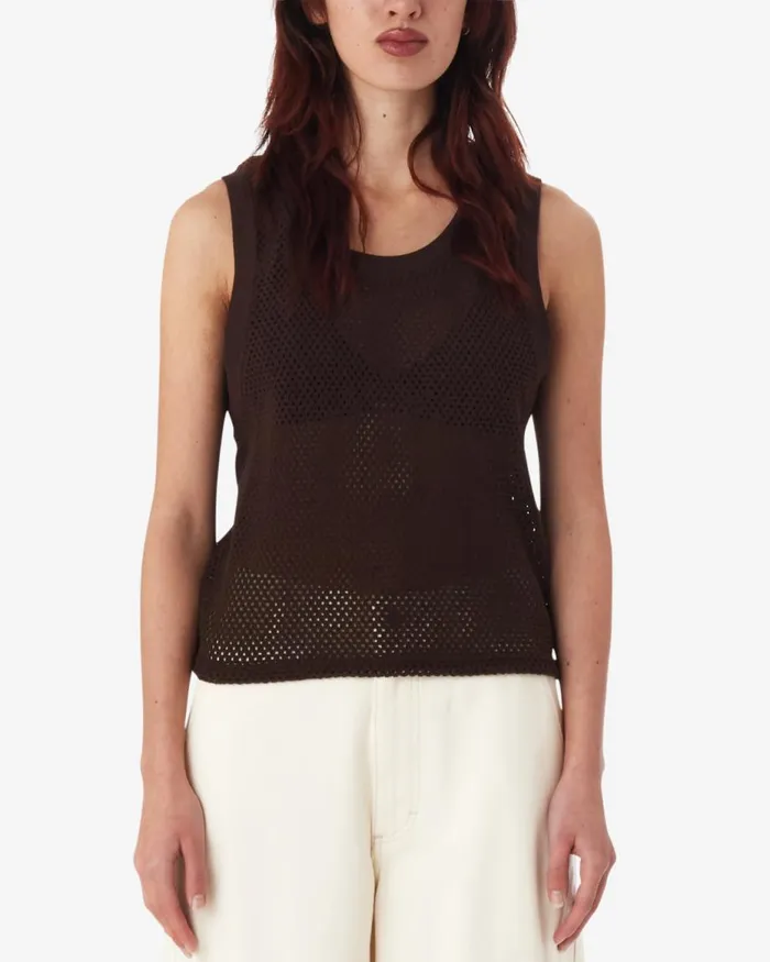Women HUDSON MESH TANK Java Brown OBEY Clothing TOPS