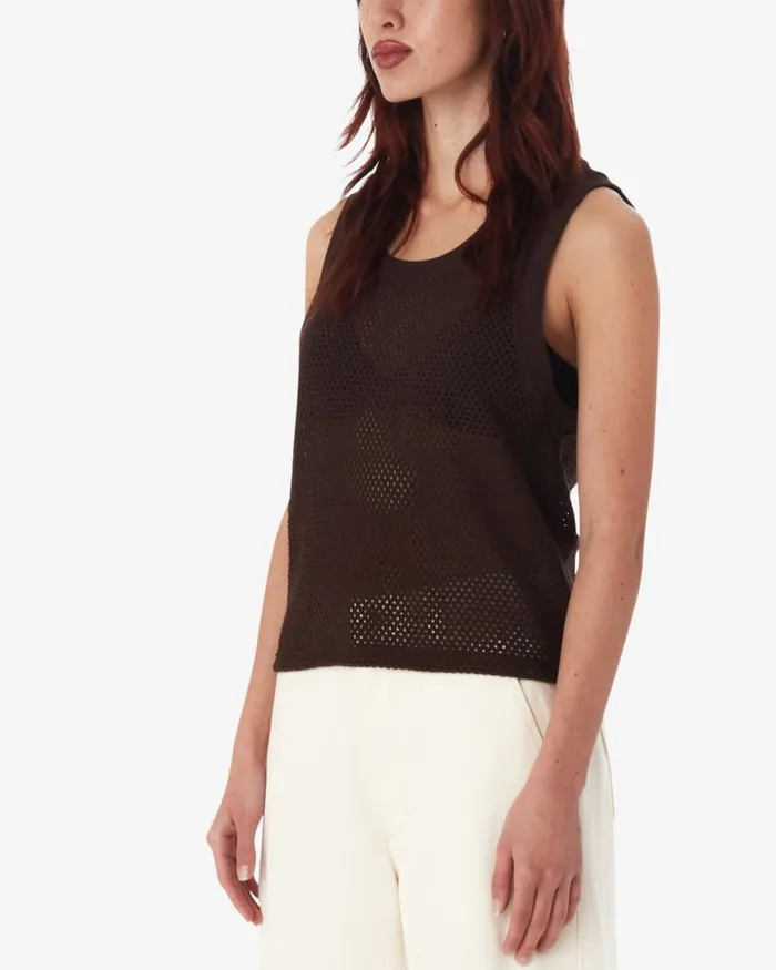 Women HUDSON MESH TANK Java Brown OBEY Clothing TOPS