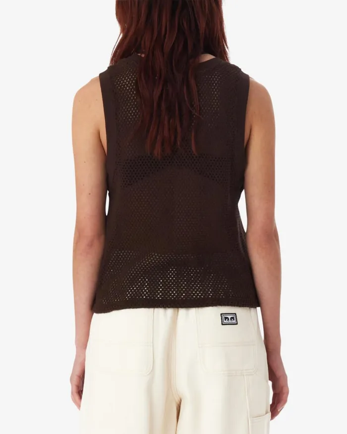 Women HUDSON MESH TANK Java Brown OBEY Clothing TOPS