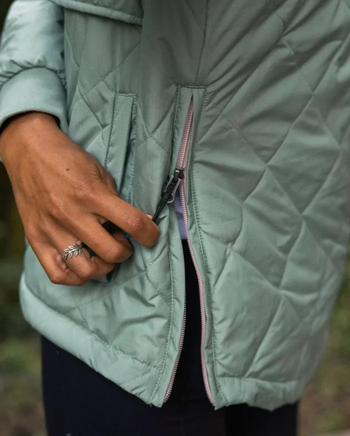 Women Jackets Passenger Ocean Recycled Insulated 12 Zip Jacket Pistachio Pistachio