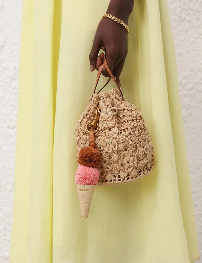 Women Keychains and Charms Zimmermann Ice Cream Bag Charm Natural