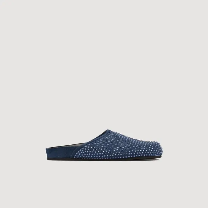 Women Loafers and Flats SANDRO Rhinestone Mules Blue