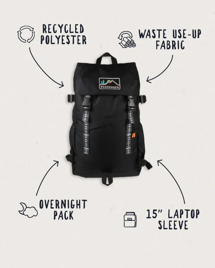 WomenMen Backpacks and Bags Passenger Boondocker Recycled 26L Backpack Black Black
