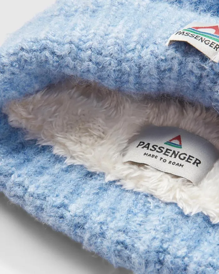WomenMen Beanies Passenger Redwood Fleece Lined Recycled Beanie Blue Fog Blue Fog