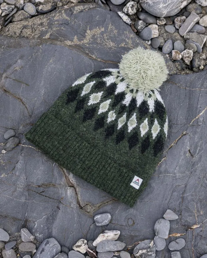 WomenMen Beanies Passenger Snowdrop Recycled Bobble Hat Khaki Khaki