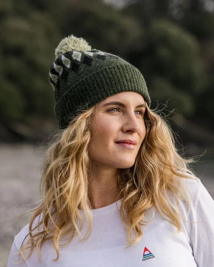 WomenMen Beanies Passenger Snowdrop Recycled Bobble Hat Khaki Khaki