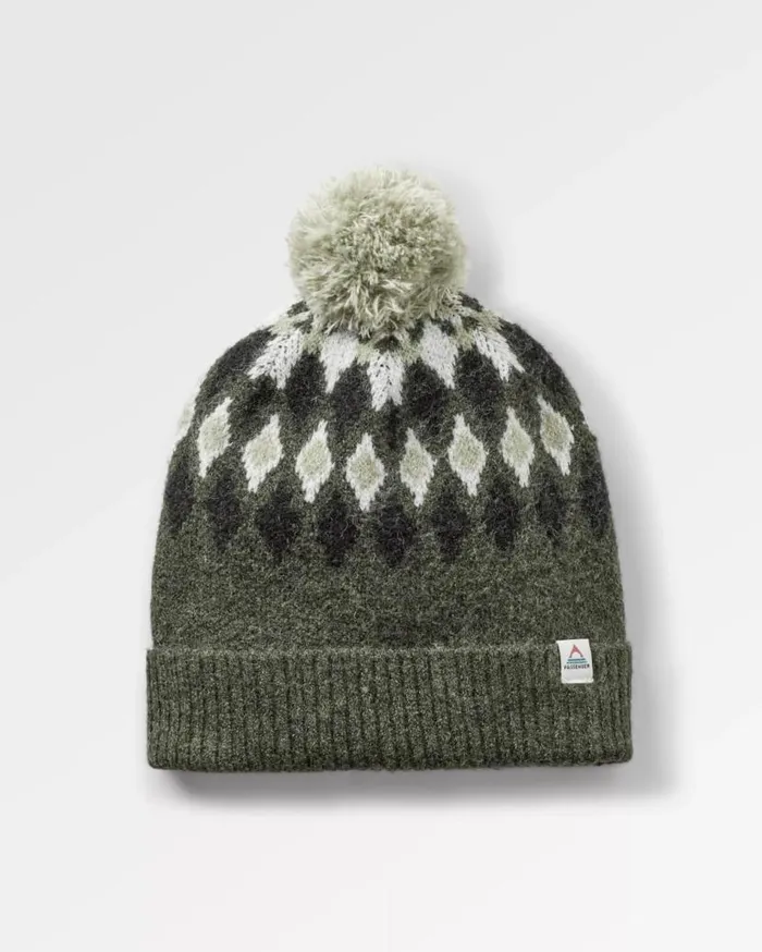WomenMen Beanies Passenger Snowdrop Recycled Bobble Hat Khaki Khaki