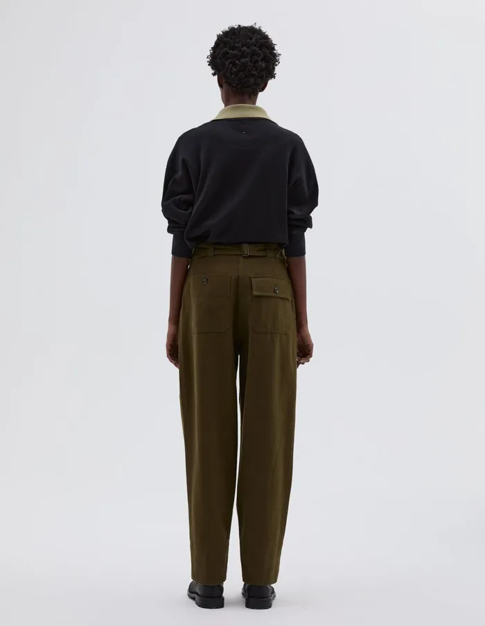 Women Mhl Cinch Back Trouser Moss Margaret Howell Trousers