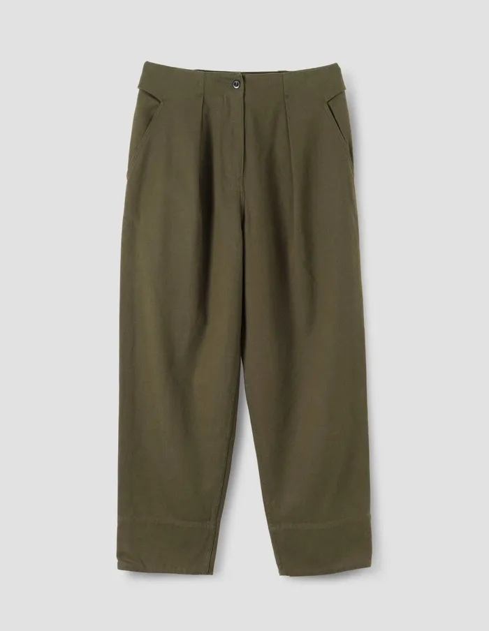 Women Mhl Cinch Back Trouser Moss Margaret Howell Trousers