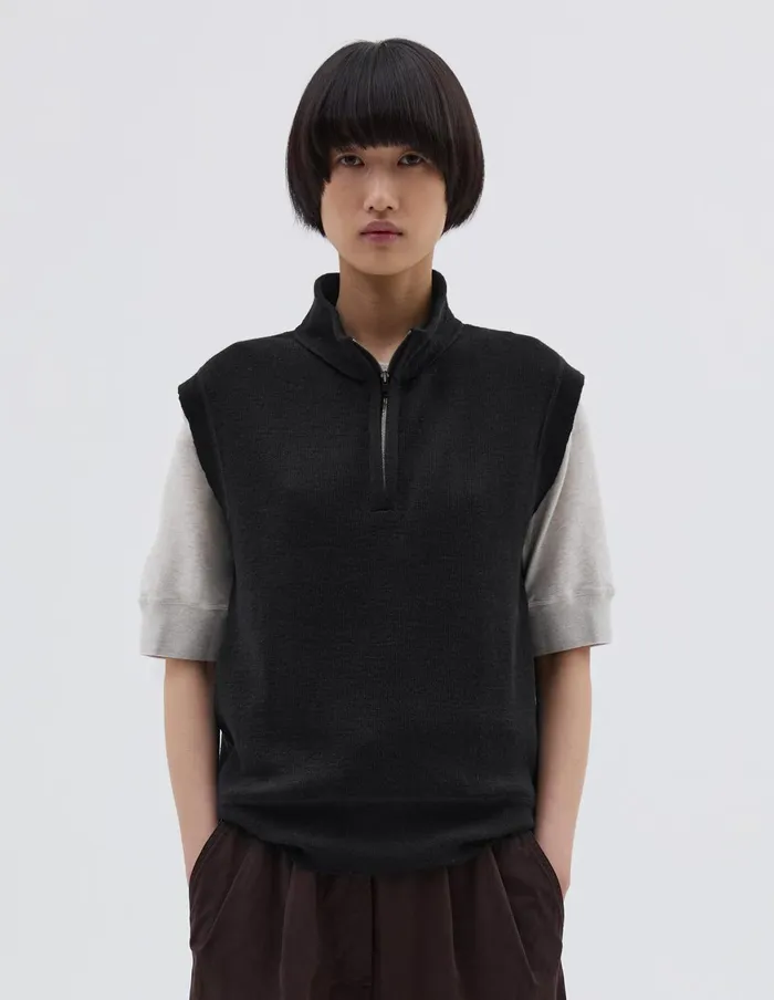 Women Mhl Half Zip Slipover Black Margaret Howell Knitwear