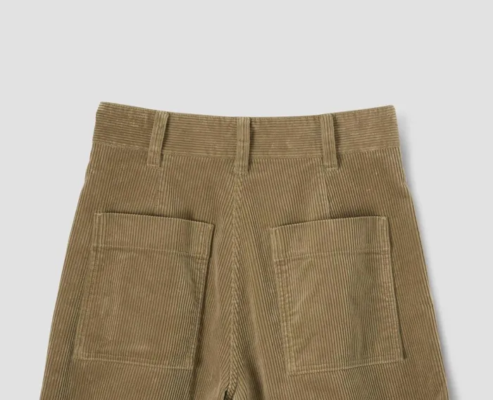 Women Mhl Pleated Crop Trouser Putty Margaret Howell Trousers