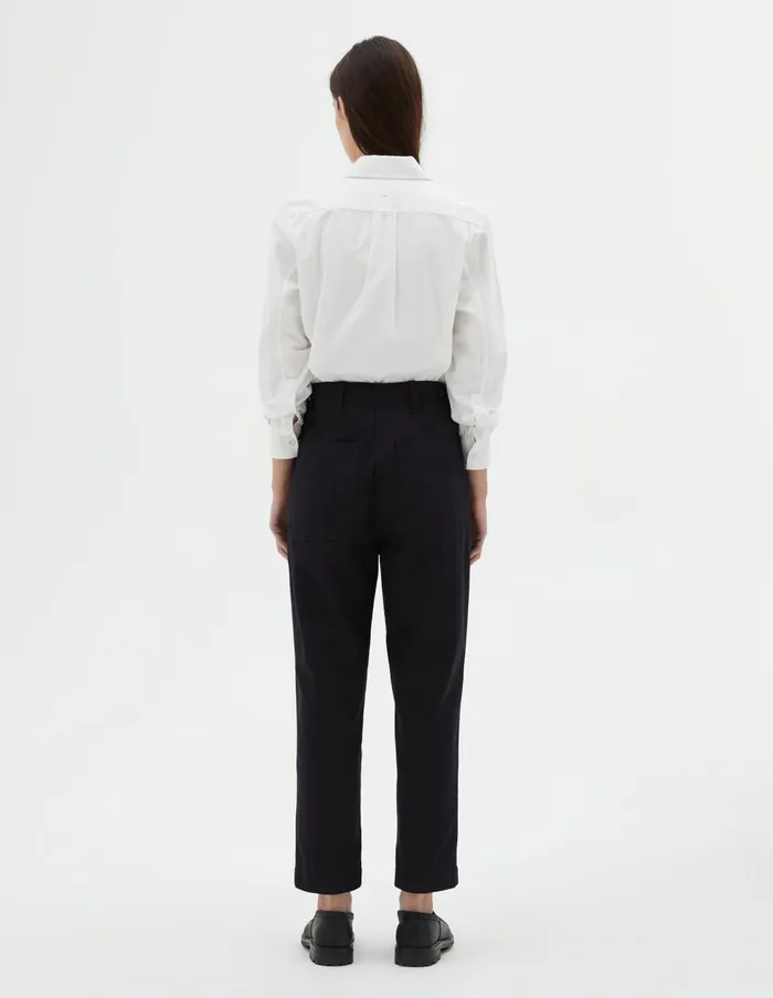 Women Mhl Tab Waist Tapered Trouser Indigo Margaret Howell Trousers