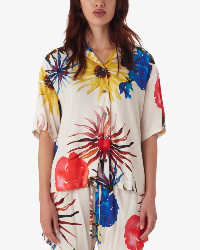 Women MULTI FLOWERS SHIRT Unbleached Multi OBEY Clothing TOPS