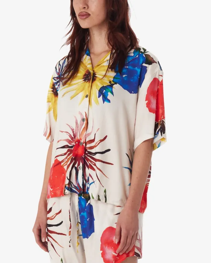 Women MULTI FLOWERS SHIRT Unbleached Multi OBEY Clothing TOPS