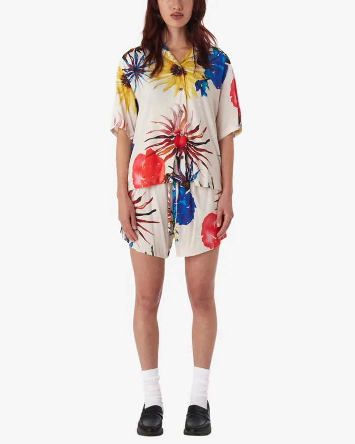 Women MULTI FLOWERS SHIRT Unbleached Multi OBEY Clothing TOPS