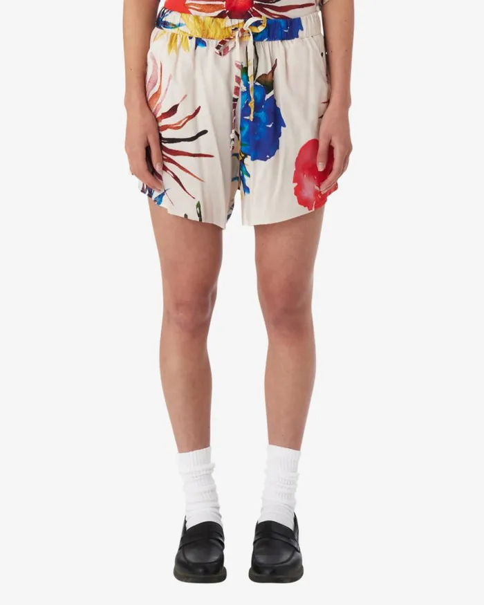 Women MULTI FLOWERS SHORT Unbleached Multi OBEY Clothing BOTTOMS