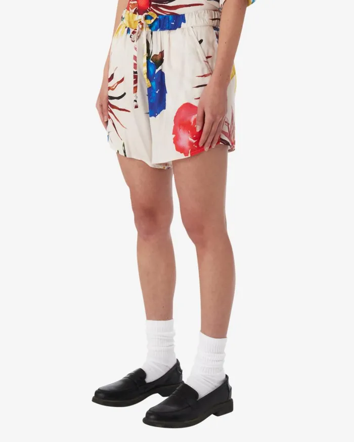 Women MULTI FLOWERS SHORT Unbleached Multi OBEY Clothing BOTTOMS