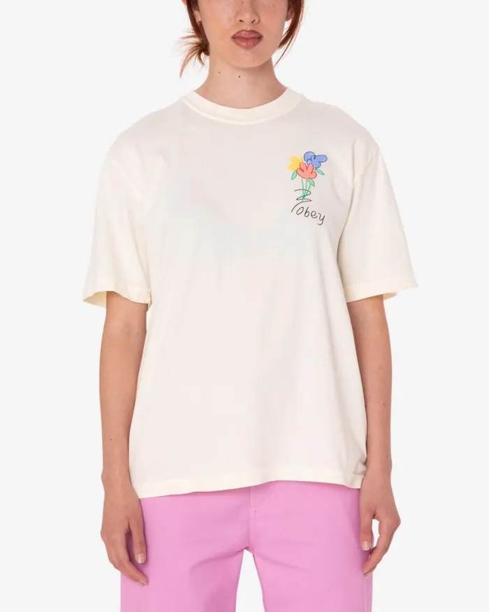 Women PAINT BOUQUET MAXINE PIGMENT TSHIRT Pigment Unbleached OBEY Clothing TSHIRTS