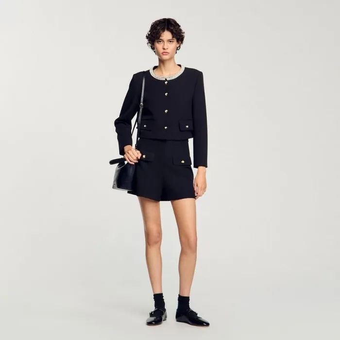 Women Pants and Shorts SANDRO Highwaisted Shorts Black