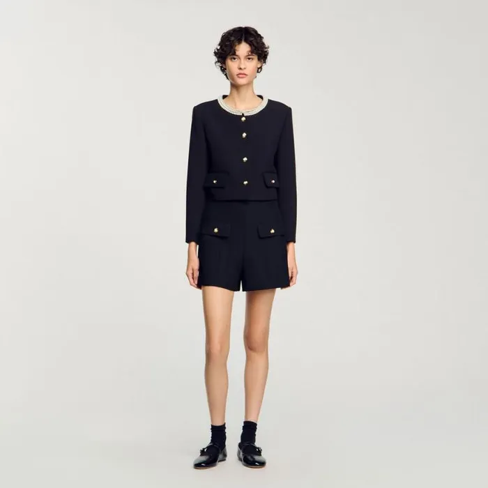 Women Pants and Shorts SANDRO Highwaisted Shorts Black