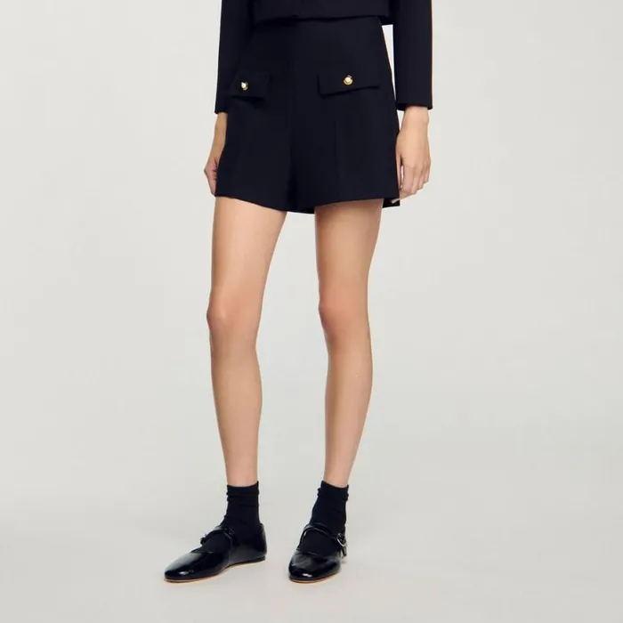 Women Pants and Shorts SANDRO Highwaisted Shorts Black
