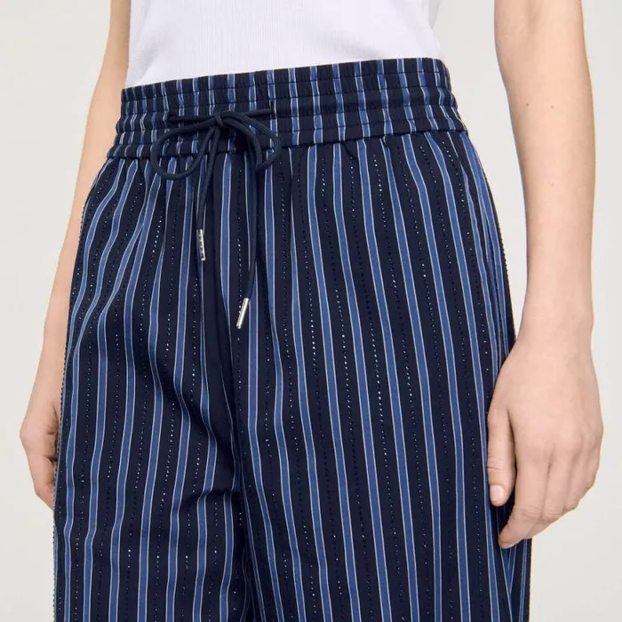 Women Pants and Shorts SANDRO Striped Trousers Blue