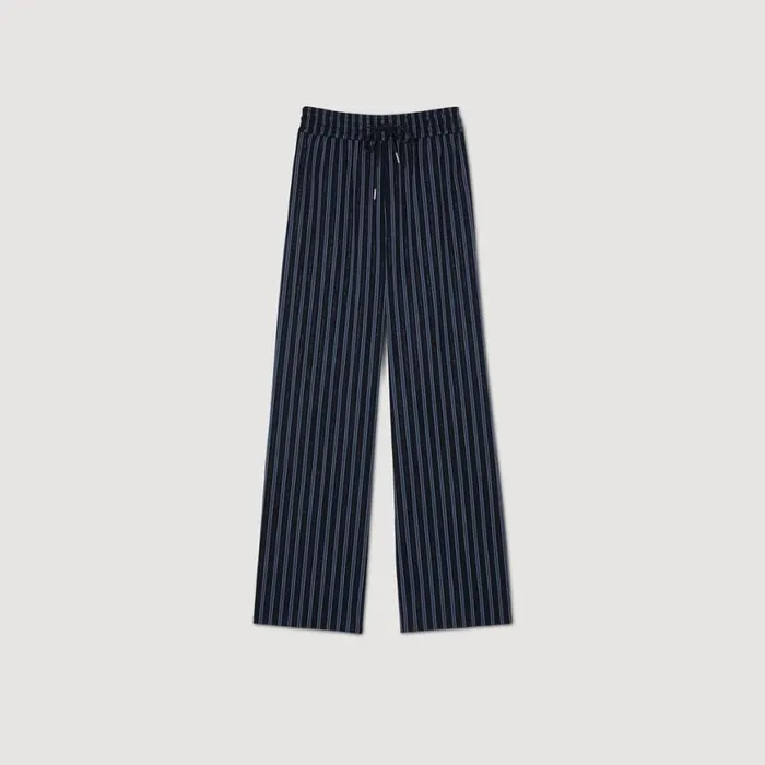 Women Pants and Shorts SANDRO Striped Trousers Blue