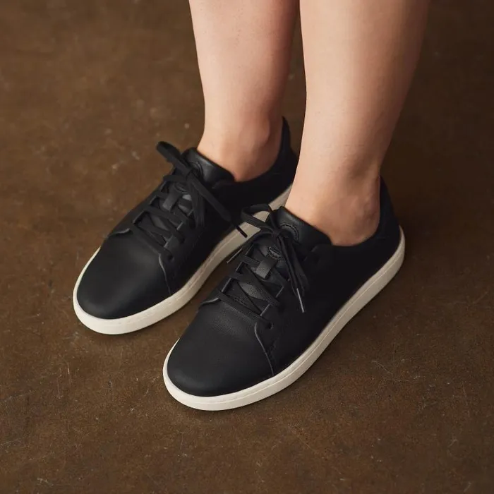 Women Pehuea L Ili Womens Everyday Leather Sneakers Black Olukai Leather Women Pehuea L Ili Womens Everyday Leather Sneakers Black Olukai Leather
