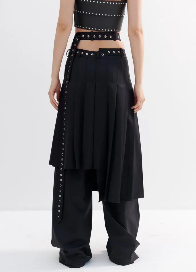 Women Pleated Criss Cross Waist Trouser Skirt MONSE Bottoms