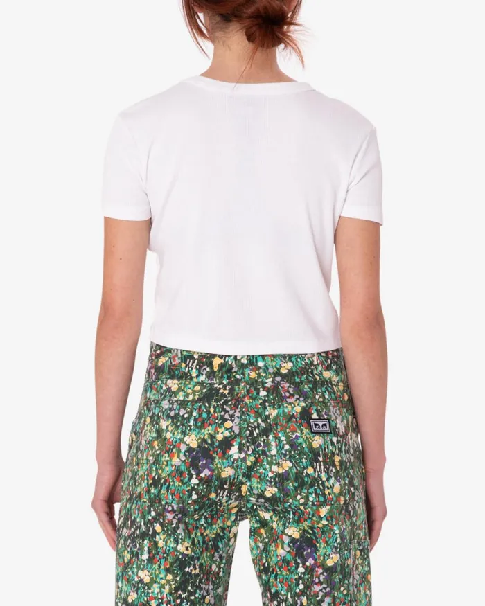 Women RADICAL LOVE CROPPED EMMA RIB TSHIRT White OBEY Clothing TSHIRTS