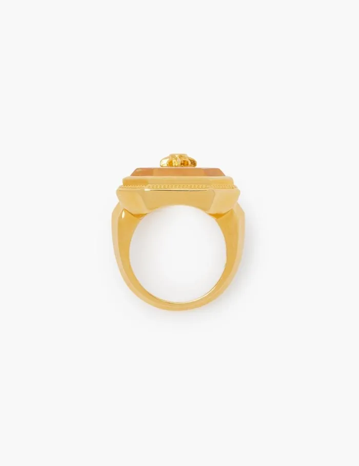 Women Rings Zimmermann Crystal Signet Ring Goldtransparent Quartz