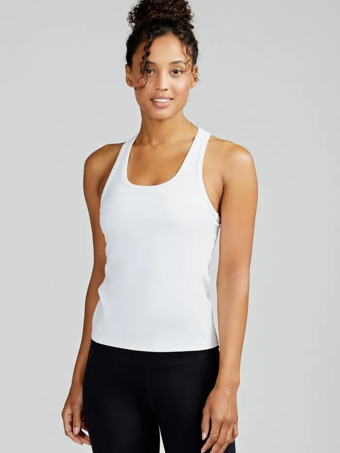 Women Sculptive Racer Back Tank With Builtin Bra Tasc Performance Tanks