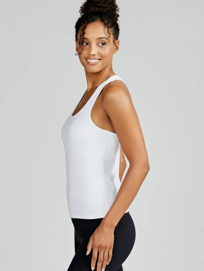 Women Sculptive Racer Back Tank With Builtin Bra Tasc Performance Tanks