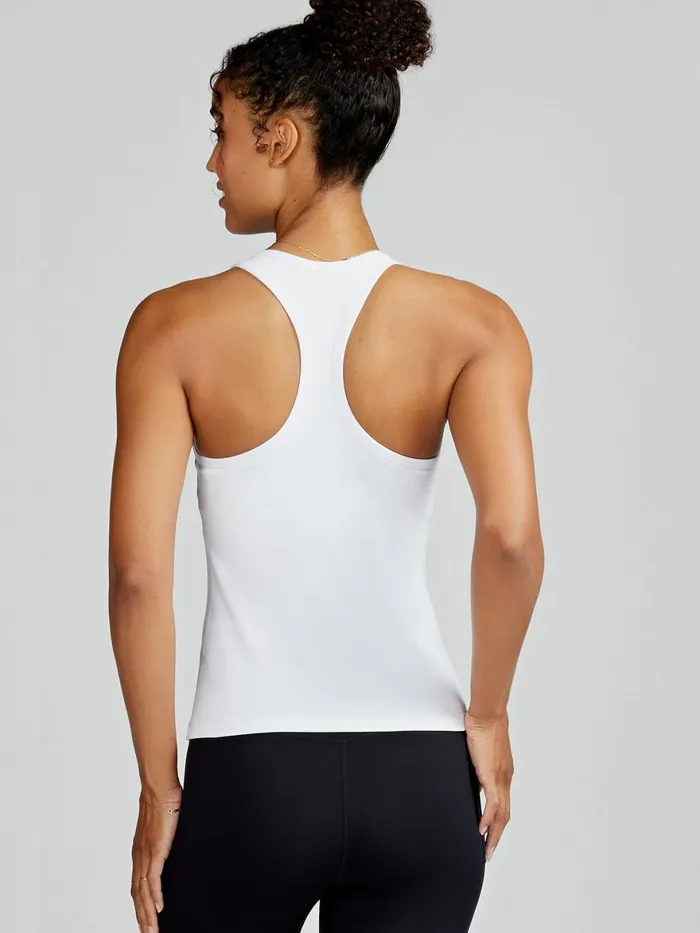 Women Sculptive Racer Back Tank With Builtin Bra Tasc Performance Tanks