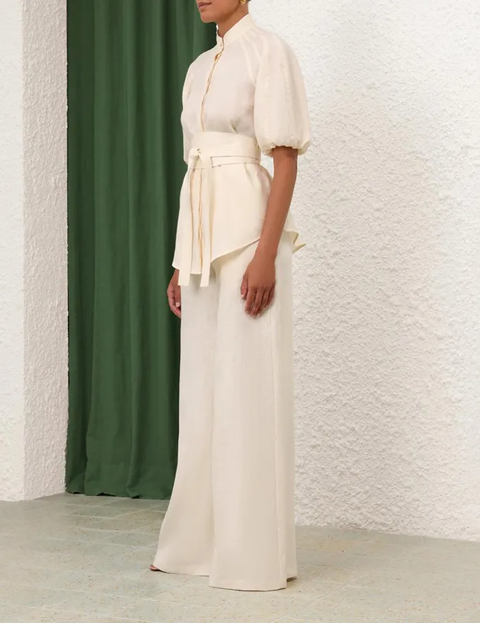 Women Shorts and Pants Zimmermann Wide Leg Pant Cream