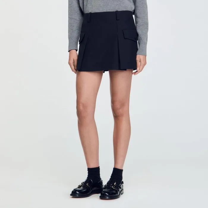 Women Skirts SANDRO Short Skirt With Pockets Black