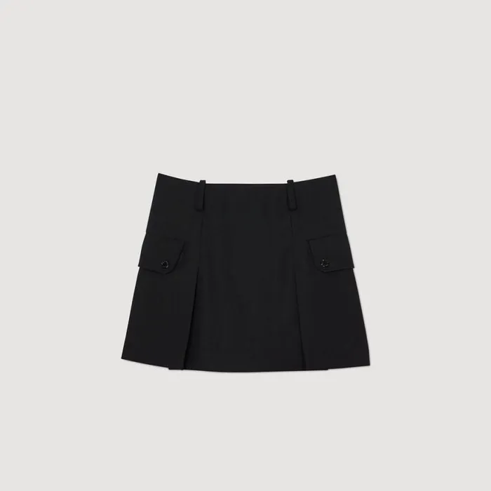 Women Skirts SANDRO Short Skirt With Pockets Black