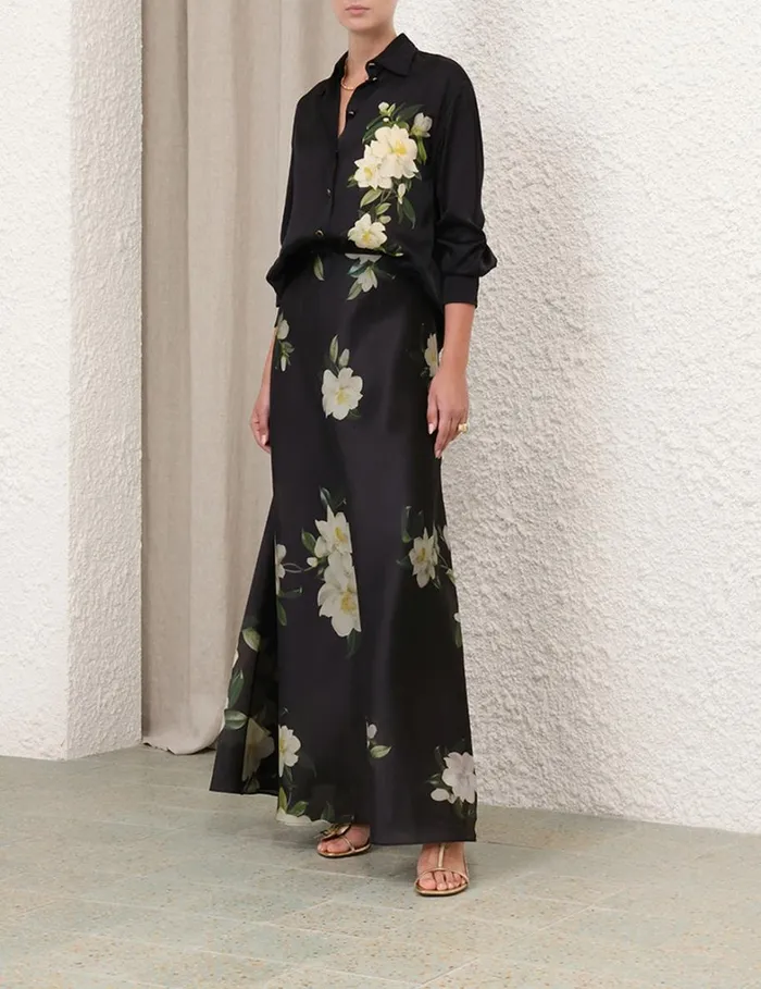 Women Skirts Zimmermann Harmony Flare Skirt Black Magnolia
