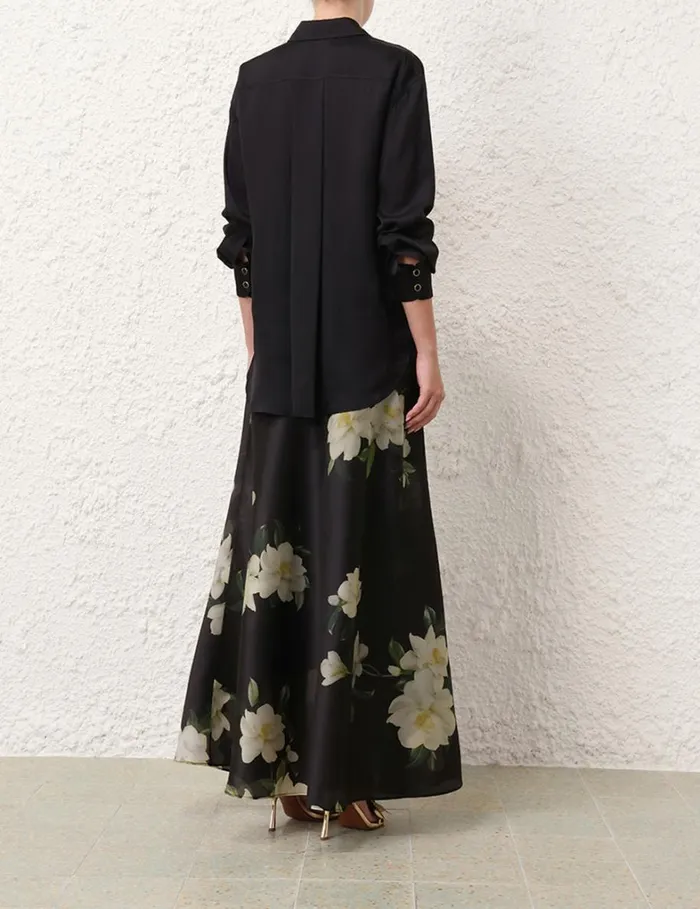 Women Skirts Zimmermann Harmony Flare Skirt Black Magnolia
