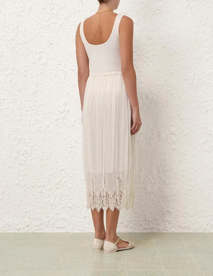 Women Skirts Zimmermann Pleated Skirt Cream