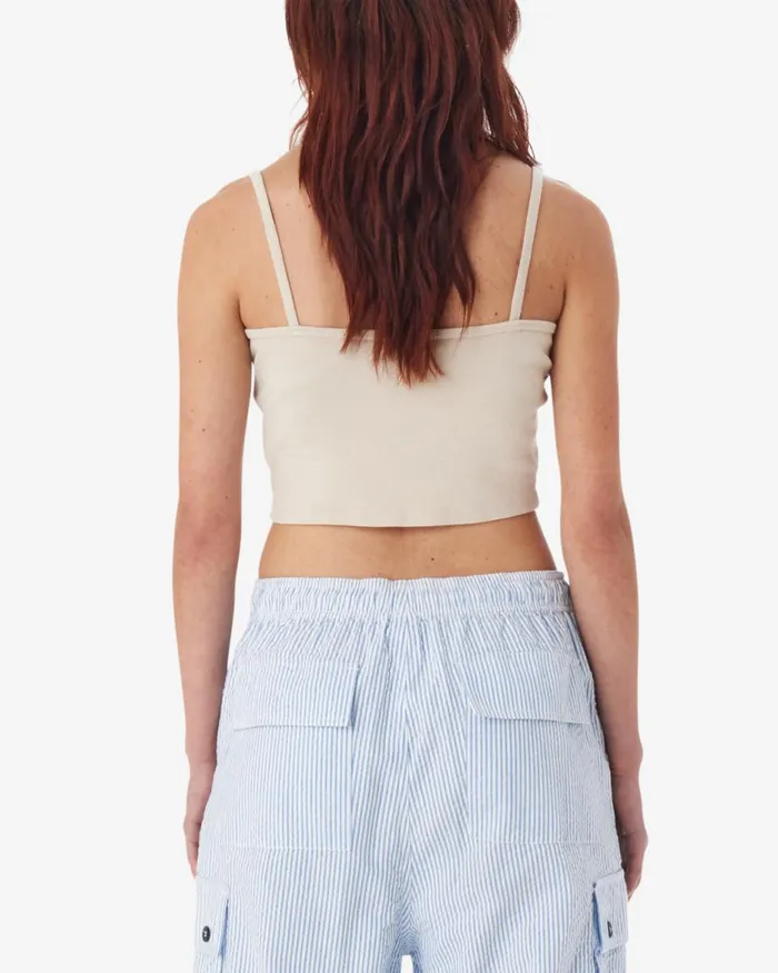 Women SPIRAL SPAGHETTI STRAP CROP TANK Pastel Lavender OBEY Clothing TSHIRTS Women SPIRAL SPAGHETTI STRAP CROP TANK Pastel Lavender OBEY Clothing TSHIRTS