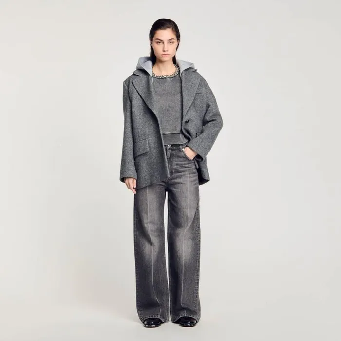 Women Sweaters and Cardigans SANDRO Jewellery Neck Sweatshirt Grey