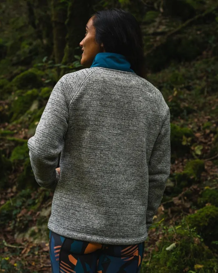 Women Tops Passenger Amber Recycled Polartec Fleece Grey Marl Grey Marl
