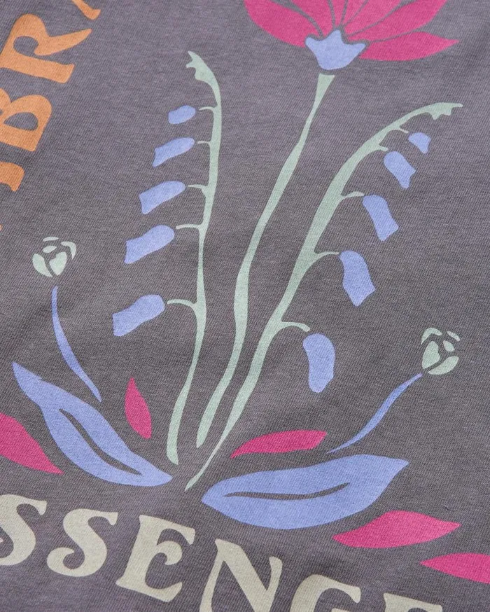 Women Tops Passenger Bud Recycled Cotton TShirt Charcoal Charcoal