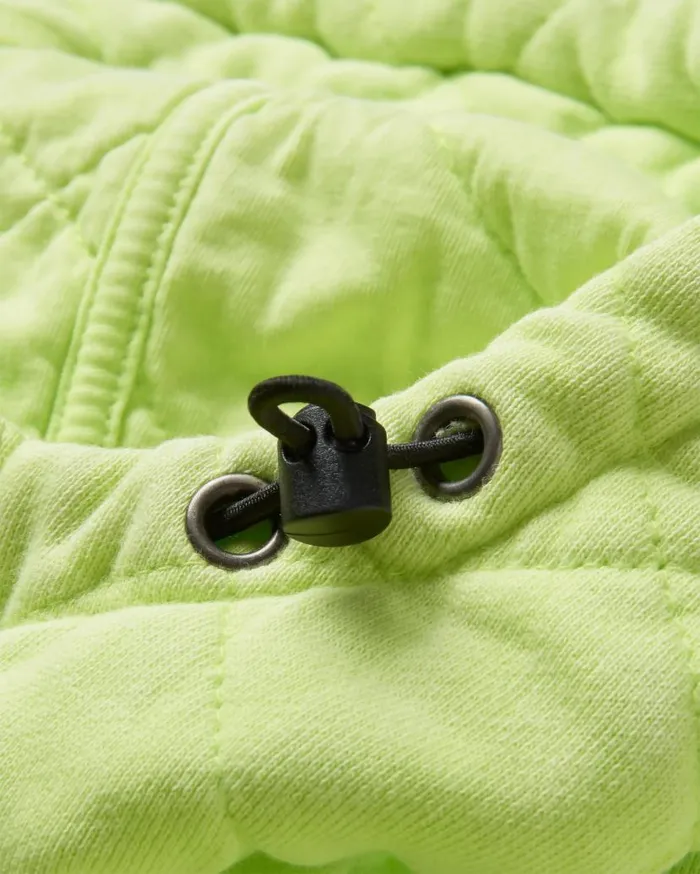 Women Tops Passenger Clementine Recycled Quilted Popper Up Hoodie Lime Juice Lime Juice