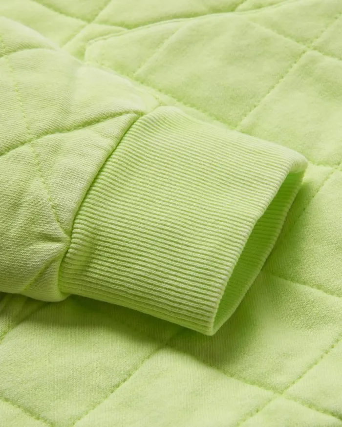 Women Tops Passenger Clementine Recycled Quilted Popper Up Hoodie Lime Juice Lime Juice