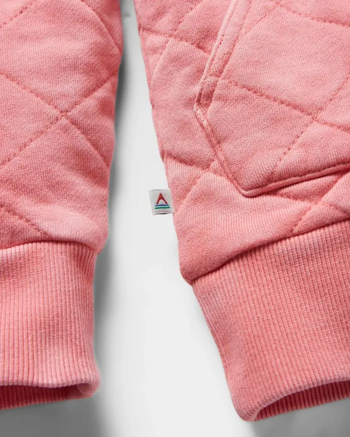 Women Tops Passenger Clementine Recycled Quilted Popper Up Hoodie Shell Pink Shell Pink