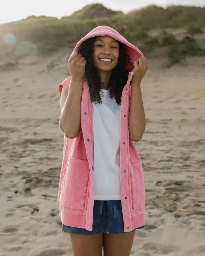 Women Tops Passenger Clementine Recycled Quilted Vest Shell Pink Shell Pink