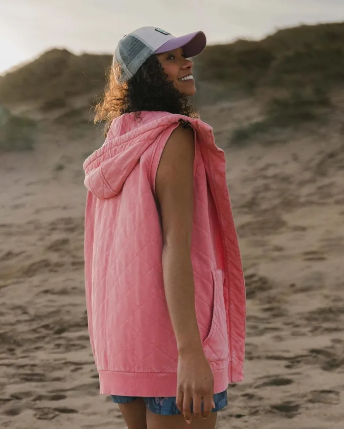 Women Tops Passenger Clementine Recycled Quilted Vest Shell Pink Shell Pink