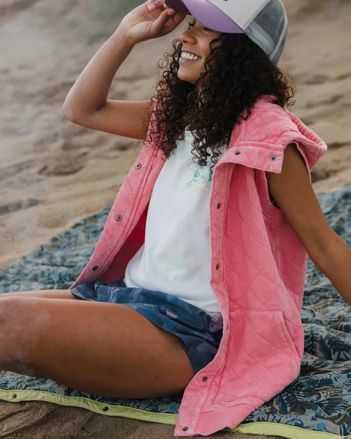 Women Tops Passenger Clementine Recycled Quilted Vest Shell Pink Shell Pink